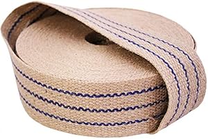 artapisserie.fr Sangle de Jute - Rayures Bleues 60mm - Rouleau de 25 mètres