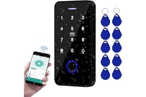 QTTYELOK NFC Bluetooth Tuya Control de Acceso Teclado RFID IP68 Impermeable Huella Dactilar Biometría Sistema Inteligente de Desbloqueo App + 10pcs 13.56mhz Llavero