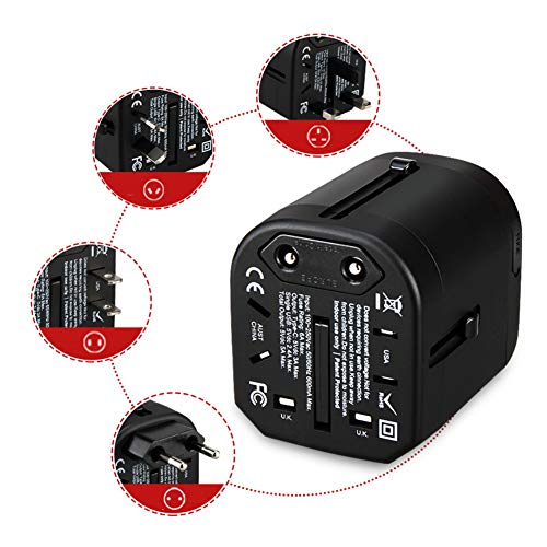 Preisvergleich Produktbild E-KIA Stromadapter Reiseadapter SteckdosenadapterMehrläNder-Konverti... Universeller Reisestecker, Ausgestattet Mit Type-C-Anschluss
