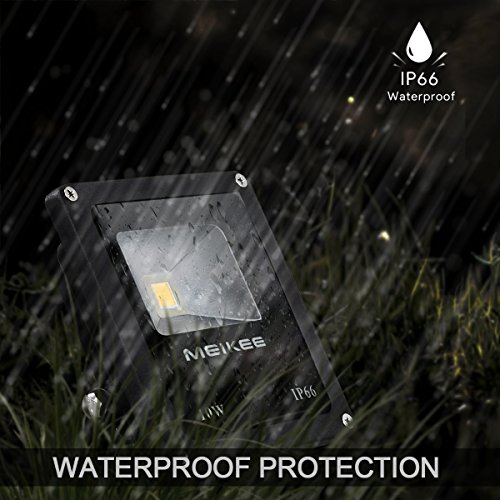 MeiKee 10W Ultrahelles LED Fluter, ersetzt einer 60W Halogenlampe, wasserdicht, 700lm, Warmweiß, LED Flutlicht, LED Außenleuchten, LED Flutlichtstrahler, LED Strahler, LED Scheinwerfer - 3