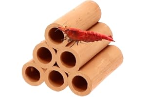 GarPet Aquariendeko Pyramide 6er Garnelenröhre Aquarium Deko Garnelen Garnelenhöhle Krebshöhle Welsröhre Laichröhre Keramik Ton Terracotta