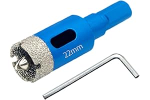 Teronbeta Punte per Trapano Diamantate 22 mm con Punte Guida di Centraggio, professionale Vacuum Brasato Sega a Tazza Diamantata per piastrelle, porcellana, vetro, marmo e ceramica