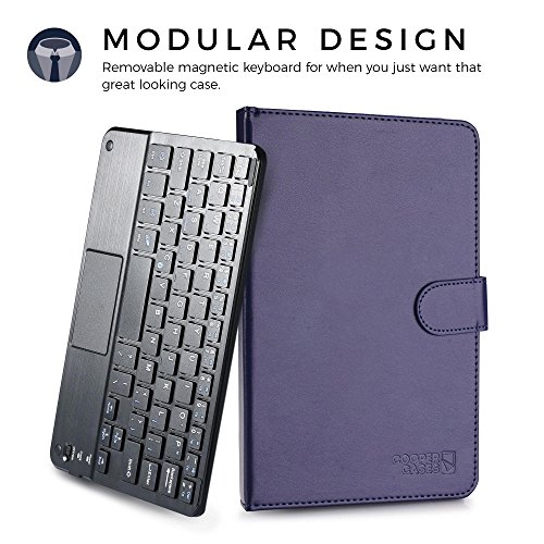 Universelle 7“ – 8“ Tablet Tastaturhülle, COOPER TOUCHPAD EXECUTIVE abnehmbare QWERTY Bluetooth Funktastatur Tragetasche Tabletschutz Folio mit Standfunktion für 7“ – 8“ Tablet (Blau, HQ-Kunstleder) - 5