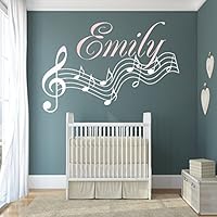 Wandschnörkel® Aufkleber HM~AA364 Kindernamen +Noten Mix Set Wunsch Namen Wunschnamen Wand Spruch Wandtattoo Kinderzimmer Türschild Baby Mädchen Jungen Türaufkleber, personalisiert (jetzt auch andere Farben zur Auswahl)