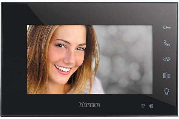 Bticino 332855 Vidéophone WIFI Moniteur intérieur SMART, 2 fils, écran 7" couleur avec mains libres, prise plug-in, écran tactile, contrôle par application, idéal comme deuxième écran pour maisons