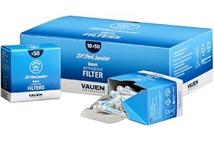 Dr. Perl Filter 20045 Dr. Perl-VAUEN-6 mm Lot de 10 boîtes de 50 filtres à charbon actif 6 mm