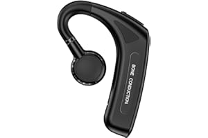 XMENHA Open Ear Kopfhörer kabellos Headset Bluetooth Single Luftleitung Knochenschall Sportkopfhörer mit Ohrhaken Mic Bluetooth-Headsets für EIN Ohr Bone Conduction Ohrhörer für Sport Laufen Joggen schwarz