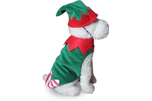 Balacoo Costume da Elfo di Natale - Vestito da Animale Domestico per Natale - Taglia Piccola e XL