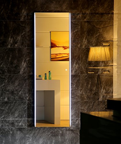 Badezimmerspiegel Badspiegel Wandspiegel LED beleuchtet GS112 mit Touch-Schalter kaltweiß IP44 (140 x 70 cm) - 4