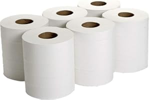 TPZ The Packaging Zone - Wall Mounted Lockable Rolls – 2 Ply Embossed Centre Feed Paper Hand Towel Rolls - Multi-Purpose Use – Suitable for Home and Office Use (White, Pack of 6)