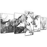 FORMAT: quer, fünfteilig, Gesamtgröße: 200 cm x 80 cm (je zwei Teile 50x40 cm, je zwei Teile 60x40 und ein Teil 80x40 cm), auch individuelle Größen herstellbar