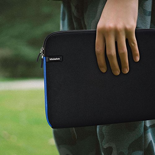 Laptop Hülsen Kasten Beutel 11-15.6 Zoll Wasser-beständiger Neopren weicher Notizbuch Computer Fall Tablette Aktenkoffer Carring Beutel-Abdeckung für Macbook Air Pro / Oberfläche / Notizbuch Computer / Tablette PC / Ultrabook durch Kilokelvin (14.1 Schwarz und Blau) - 6