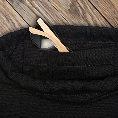 Turnbeutel Hipster Schwarz   Braun - JOHNNY URBAN  Luke  Canvas Gymsack Gym Bag Beutel Sportbeutel Rucksack f  r Damen   Herren mit Innentasche - Aus 