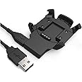 Zitel Charger Compatible with Garmin Fenix 3, Fenix 3 Sapphire, Fenix 3 HR, Quatix 3, Tactix Bravo, D2 Bravo Smartwatch - USB Cable Charging Clamp Station, 100cm Black