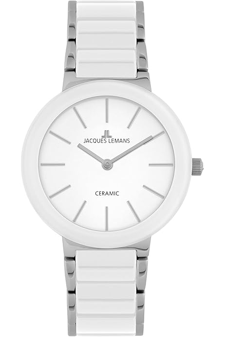 Jacques Lemans Damen-Uhren Analog Quarz One Size Weiß 32016865 