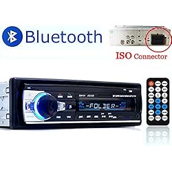 PolarLander Auto Radio, Autoradio Bluetooth, Manos Libres Radio Estéreo de Coche, Apoyo de Reproductor MP3, Llamadas Manos Libres, Función de Radio y de Archivo 1 DIN/FM/USB/TF/AUX IN/Control Remoto