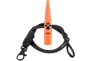 The Dog Lady (TDL) Hundepfeife mit Umhängeband – Weitreichendes Trainingswerkzeug für Rückruf & Gehorsam – Einstellbare Frequenz, lauter Klang für alle Hunderassen (Orange mit schwarzem Seil)