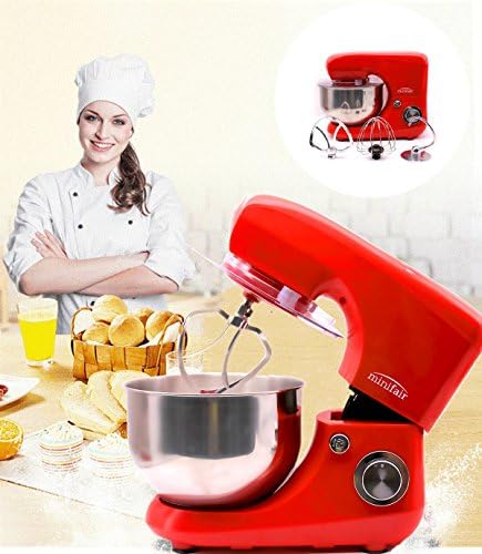 7 Speed Electric Food Stand Mixer 5.5L Bowl/Dough Hook/Whisk/ Beater Blender UK (Red)