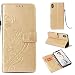 Produktbild Ostop iPhone XS Max Brieftasche Hülle,Blumen PU Leder Handyhülle Standfunktion Kartenfach Abdeckung Magnetverschluss Dünn Flip Klapphülle Schmetterling Muster Schutzhülle,Gold