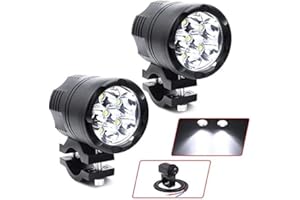 Biqing 2PCS 60W Fari Supplementari per Moto,Universale Led Fendinebbia Offroad Fari Anteriori Luci Diurne 12V 24V Faro da Lavoro a Led con Interruttore per Camion 4x4 Suv Utv Atv Moto Trattore Barca
