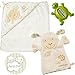 Produktbild BabyFehn Spar-Set Badeset Baby Love Schaf // Kapuzenbadetuch Bade-Poncho aus Baumwolle & Waschhandschuh Baby Love Lebhafte Farben und Materialien // Gratis REER Badethermometer Schildkröte