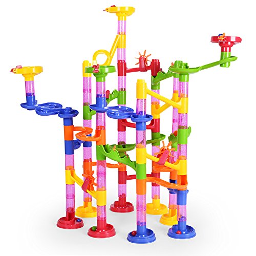 NextX Blocchi Costruttivi Pista per Biglie - Set di 105 Pezzi da Costruzione Fai da Te - Giocattolo Educativo per Piccoli Ingegneri - Regalo Perfetto per Natale per Bambini