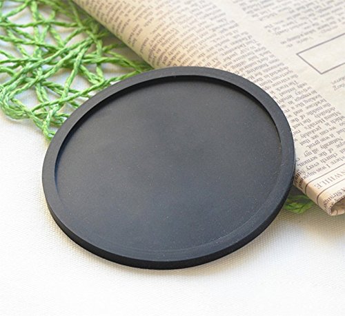 Cosanter Silikon-Untersetzer Glasuntersetzer-Set für Bar Wohnzimmer Küche , Round/ Schwarz 1 Stück - 4