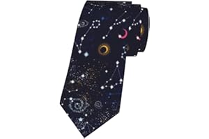 SKT T1 Men's Space Necktie Colored Starry Night Necktie Outer Galaxy Constellation Tie Daily Decor Tie for Men Wedding Ties for Groomsmen