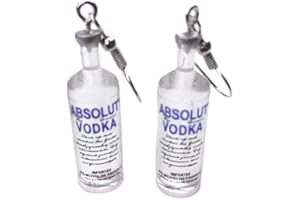 DPWOUM 1 Pair Vodka Bottle Drop Earring Creative Cartoon Drinking Beer Style Pandent Earring Clear Bottle Dangle Hanging Ornament Practical Design and Durable Jewellery Findings