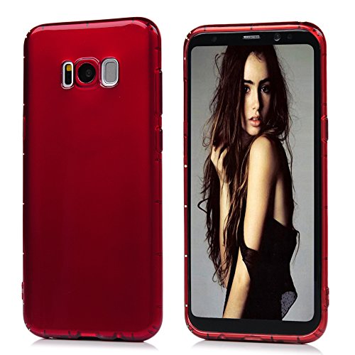 Lanveni S8 Plus Hülle, Handyhülle Etui Protective Case Cover TPU Silikon Schutzhülle Bumper Handytasche TPU-Bumper Weiche Silikon Case mit Anti-Fall Design für Samsung Galaxy S8 Plus (Rot) + 1 x Stylus Stift + 1 x Staubdichte Stecker + 1 x Schutzfolie - 3