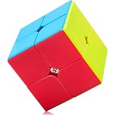 ROXENDA Magic Cube, 2x2 Speed Cube Stickerless - Easy Spin and Play Smooth &amp; Solid Durable ABS, Turns Faster Than the Origina