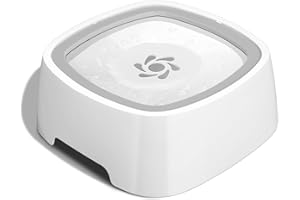 DOMKAN 1.5L Gamelle Eau Chien Anti Eclaboussure, Bol d'eau sans Déversement, Gamelle Anti Goutte, Bol d'eau de Flottabilité pour Chien Chat Chiot Cocker, Gris