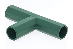 ONECEN 15 Pieces Greenhouse Frame Connectors Plastic PVC Fitting Support Gardening Frame Building Supports Fruit Cages Netting Frames Fencing Cane Rods Stakes Connectors(Green 3 Way Cross Connector 11MM)