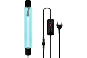 LEDBOKLI Luz Esterilizadora UV, luz UV para Acuario de 13 W Esterilización Interior, Control de Tiempo de 4 Velocidades para Limpieza de Piscinas de Agua, Pecera, Inodoro, Habitación