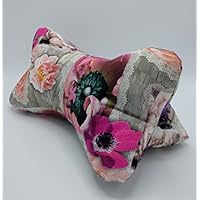 Ergonomischer waschbarer Leseknochen - Made in Germany: Meditationskissen/Relaxkissen/Nackenkissen - Bücher-/Tablet-/Smartphone-/Handystütze - Bunte Blumen/Anemone - optional mit Reißverschluss und integrierten Zirbenholzspäne-Kissen