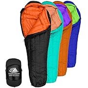 Hyke & Byke Gänsefedern 800 Füllkraft Daunenschlafsack - Eolus (-15) & (-10) Grad C Ultraleichter Daunenschlafsack für Rucksacktouren mit Kompressionssack