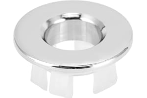 Tissting Anello di Troppopieno per Lavello Anello di Copertura per Troppopieno Rotondo in Ottone con Inserto nel Foro Ricambi per Lavabo da Cucina, per Case, Centri Commerciali, Hotel (Argento)
