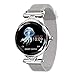 Produktbild P12cheng Gesundheits- und Fitness-Smartwatch, Fitness-Aktivitätstracker, rundes Zifferblatt, Metallnetz-Band, Herzfrequenz-Blutdruck-Alarm, für Damen, Smart-Armband - Silber Silber