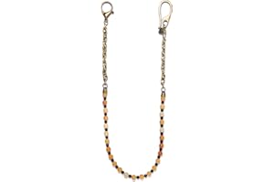 BRERA 67 Catena Portachiavi Uomo per Pantaloni, Catenina per Portafoglio con Pietre Naturali di altissima qualità, Catena con moschettone per chiavi, Catena Uomo Lavoro Hip Hop Rock Punk