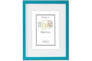 CHELY INTERMARKET Marco con paspartu 30x40cm (Int 21x30cm) Azul MOD 351 cuadro ideal para fotos