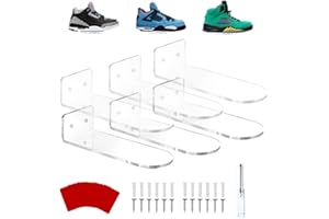 DAAIXC 6pcs Floating Shoe Rack,Acrylic Clear Wall Mounted Shoe Display Shelf,Display Shoe&Sneaker Collectible Mini Shoe Rack For Gaming Room Room Decor For Men