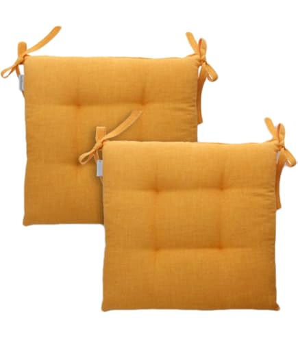 Cuscini Sedia Imbottiti 40x40 Cm In Set Da 4 O 6 | Made In Italy Con Lacci A 4 Punti | Altezza 6 Cm In Cotone E Poliestere | Lavabili E Anti Allergici