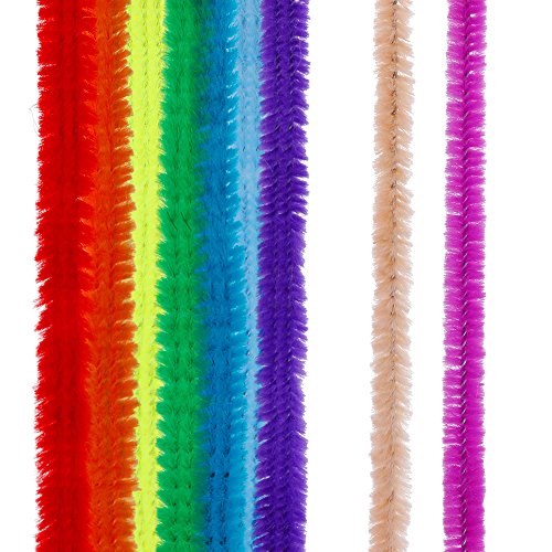 Faburo 237pc Pfeifenreiniger Chenilledraht Bunt Biegeplüsch 6 MM x 30 CM für Kinder Basteln Zum Deko - 7