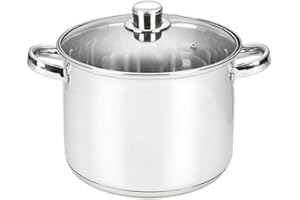 Posten Anker Marmite en acier inoxydable « Premium Cook » Volume : 4,7 l Casserole avec couvercle en verre Casserole à induction Marmite avec couvercle Passe au lavevaisselle Marmite à