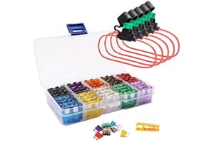 VISSQH 90 Stücke KFZ Sicherungen Set,Autosicherung Flachsicherung 19mm， für Austausch autosicherungen(1A/2A/3A/4A/5A/7.5A/10A/15A/20A/25A/30A/35A/40A)+5Stücke Flachsicherung Wasserdicht Halter