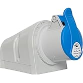 Brennenstuhl CEE 3 Pole Industrial Electrical Wall Socket 230V/16A with Cap for Outdoor Use Ideal for Outdoor Use Constructio