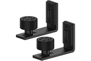 WOLFBIRD 2 pezzi regolabili guida per pavimento da parete/porta, guida per porta in legno scorrevole, colore: nero