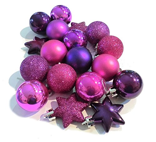 Aquarium Rio Christbaumkugeln & Ornamente Pink/Lila 18 Stück Sortiert
