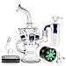 Price comparison product image REANICE (OCEAN C) Glass Water Bongs glass water bong hookah 14.5mm bong bowl Height 25cm Straight Glass Pipes Honeycomb Branch Bong Water Oil Rigs Pipe Big Bongs Glass With Accessories three layer filter Blue
