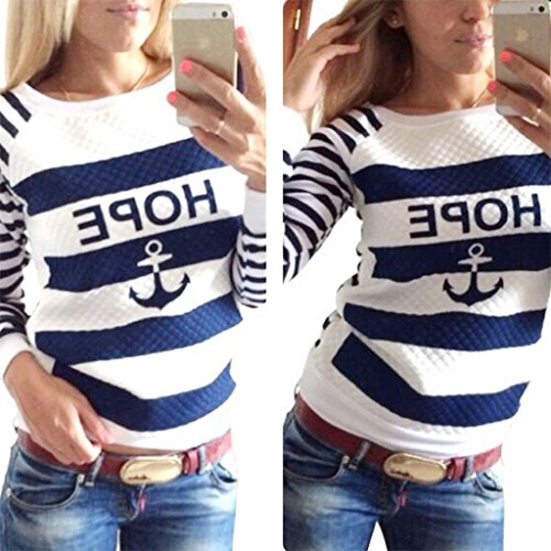 Women's Round Collar Sweater Pullover Top Hoody Sweatshirt